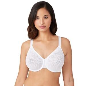 NEW Wacoal Women's Visual Effects Minimizer Bra White 38H Lace Full Coverage
